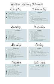 Printable Cleaning Schedule Cleaning
