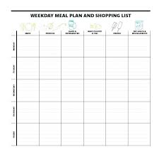 Free Printable Monthly Menu Template Chanceinc Co