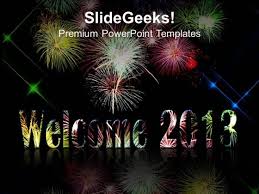 Fireworks To Welcome New Year Powerpoint Templates Ppt
