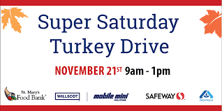 The thanksgiving dinner ideas is the highlight of this festival. 14th Annual Super Saturday Turkey Drive St Mary S Food Bank