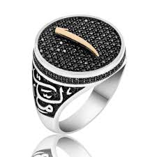 Black Swarovski Alif Ring Boutique Ottoman Exclusive