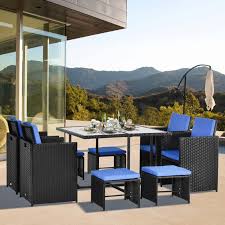 Outsunny 9 Piece Patio Wicker Dining