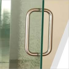 Silver D Type Glass Door Pull Handle At
