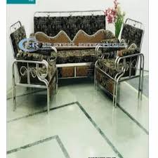 stainless steel printed sofa set for
