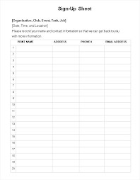 Sign Off Sheet Template Excel Up Word In Templates Printable