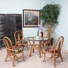 Boca rattan dining room sets. Amazon Com Kingrattan Com Rattan Dining Room Furniture 5 Piece Set Chairs And Table 2401h Bbopb Table Chair Sets