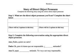 Spanish Direct Object Pronouns Worksheet Pack