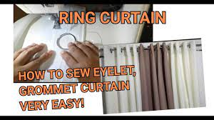 How to sew eyelet grommet curtain | Ring Curtain Tutorial - YouTube
