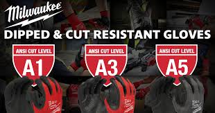 Milwaukee Ansi Level Cut 1 Cut 3 Cut 5 Gloves Coptool