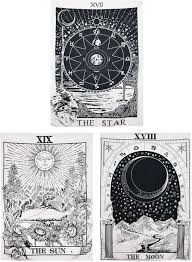 Sun tarot card meanings by avia from tarot teachings. Amazon Com Pack Of 3 Tarot Tapestry The Sun The Moon The Star Tarot Card Tapestry Medieval Europe Divination Tapestry Mysterious Wall Hanging Tapestries For Bedroom Living Room Dorm 59 1 X 59 1 Inches