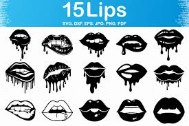 15 dripping lips clipart graphic by