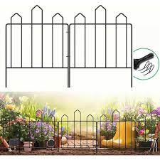 10 Ft L X 17 In H Black Metal Decorative Garden Fence Total Fence Panel No Dig Garden Edging Border 10 Pack