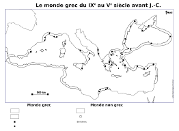 Le monde grec du IXe au Ve siècles avant J.-C. (carte et fond de carte) –  Cyberhistoiregeo-Carto