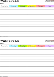 One Week Schedule Template
