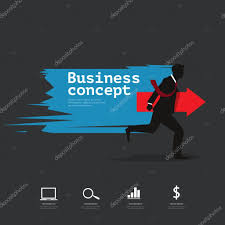 Business-Infografik mit Silhouette Geschäftsmann hält Pfeil - Vektorgrafik:  lizenzfreie Grafiken © Bluehousestudio 106663984 | Depositphotos
