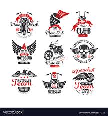 set of vine motorcycle club logos