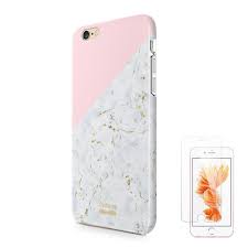 Want to protect your new shiny rose gold apple iphone 6s and 6s plus? Ucolor Gold Marble Iphone 6 6s Case Pink Geometric Dual Layer Hard Bac