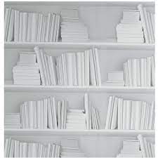 Mineheart Bookshelf Wallpaper White