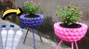 recycle plastic bottles into a planter
