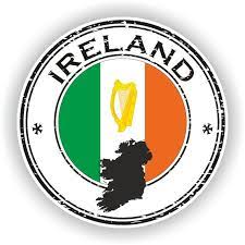 ireland seal sticker round flag for