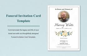 funeral invitation card template in psd