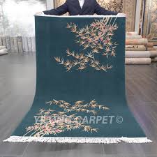 art deco wool chinese rug green bamboo