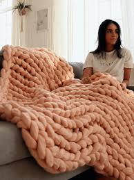 diy chunky knit blanket cl