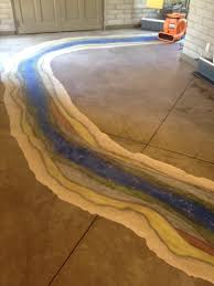 integral colored concrete floor before