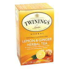 twinings lemon and ginger tea 20 ct box