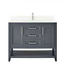 D bath vanity in sequoia with granite vanity top in black with 1,445 reviews and the home decorators collection hampton harbor 45 in. Ove Decors Southgate 42 Inch Vanity In Dark Charcoal With White Cultured Marble Top And Br The Home Depot Canada