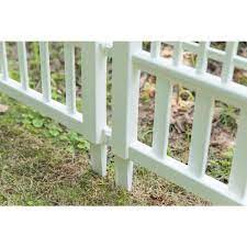 Garden Gate Patio Picket Fence Flower Bed Border White Vinyl Edging