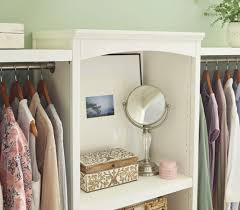 bright white wood closet system