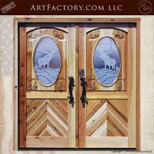 Etched Glass Lodge Doors Fine Art