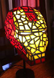 Stained Glass Iron Man Helmet Lamp