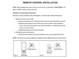 ceiling fan remote control of
