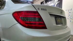 Smoked Reverse Tail Light Tint Overlays 2012 2013 Mercedes C Class W204 Premium Auto Styling