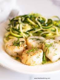 air fried scallops with dill garlic