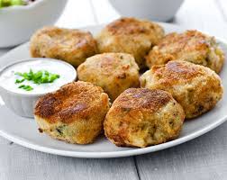 vegan mashed potato patties with swiss