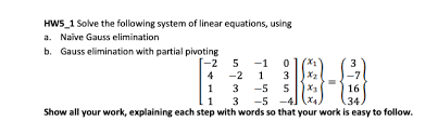 Solved Hw5 1 Solve The Following System