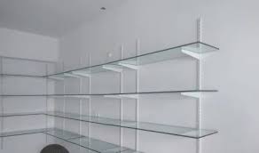 Wall Mounted 30 Kg Glass Shelves For