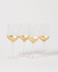 Joli Gold Wine Glasses Set Of Four