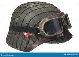 Camouflaged Nazi Army German Helmet with Mesh Helmet Net Cover and  Protective Goggles Editorial Stock Image - Image of protective, armor:  174080839