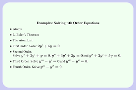 examples solving nth order equations