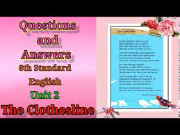 question and answer of poem clothesline