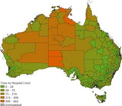 travel times to hospitals in australia