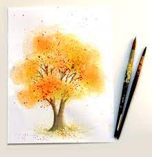easy watercolor painting tree with