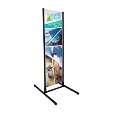 four season dual track banner stand