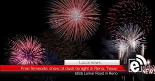 free fireworks show at dusk tonight in