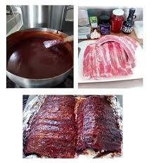 honey bbq sauce on pork spare ribs