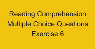 reading comprehension multiple choice